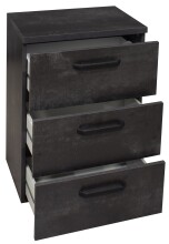 Nachtkommode >Klipp< in schwarzstahl - 50x73x35cm (BxHxT)