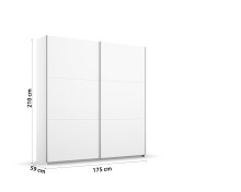 Schwebetürenschrank >Aurelia< in alpinweiß, Holzwerkstoff - 175x210x59cm (BxHxT)