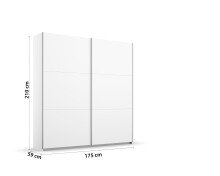 Schwebetürenschrank >Aurelia< in alpinweiß, Holzwerkstoff - 175x210x59cm (BxHxT)