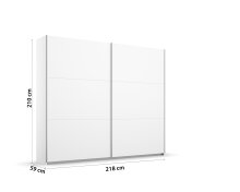 Schwebetürenschrank >Aurelia< in alpinweiß, Holzwerkstoff - 218x210x59cm (BxHxT)
