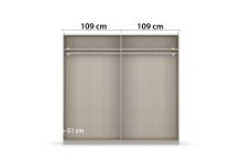 Schwebetürenschrank >Aurelia< in alpinweiß, Holzwerkstoff - 218x210x59cm (BxHxT)