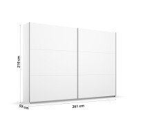 Schwebetürenschrank >Aurelia< in alpinweiß, Holzwerkstoff  - 261x210x59 (BxHxT)