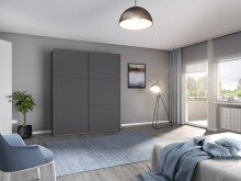 Schwebetürenschrank >Aurelia< in grau metallic...