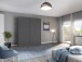 Schwebetürenschrank >Aurelia< in grau metallic - 175x210x59 (BxHxT)