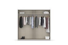 Schwebetürenschrank >Aurelia< in grau metallic - 218x210x59 (BxHxT)