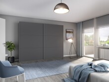 Schwebetürenschrank >Aurelia< in grau metallic...