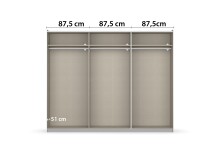 Schwebetürenschrank >Aurelia< in grau metallic - 261x210x59 (BxHxT)