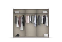 Schwebetürenschrank >Aurelia< in grau metallic - 261x210x59 (BxHxT)