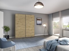Schwebetürenschrank >Aurelia< in Eiche Artisan...