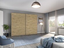 Schwebetürenschrank >Aurelia< in Eiche Artisan...