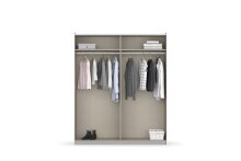 Schwebetürenschrank >Aurelia< in weiß Hochglanz - 175x210x59 (BxHxT)
