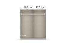 Schwebetürenschrank >Aurelia< in weiß Hochglanz - 175x210x59 (BxHxT)