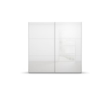 Schwebetürenschrank >Aurelia< in weiß Hochglanz - 218x210x59 (BxHxT)