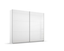 Schwebetürenschrank >Aurelia< in weiß Hochglanz - 218x210x59 (BxHxT)