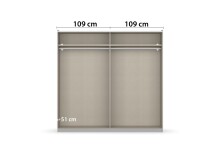 Schwebetürenschrank >Aurelia< in weiß Hochglanz - 218x210x59 (BxHxT)