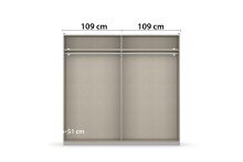Schwebetürenschrank >Aurelia< in weiß Hochglanz - 218x210x59 (BxHxT)