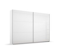 Schwebetürenschrank >Aurelia< in weiß Hochglanz - 261x210x59 (BxHxT)