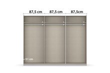 Schwebetürenschrank >Aurelia< in weiß Hochglanz - 261x210x59 (BxHxT)