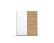 Schwebetürenschrank >Aurelia< in Weiß/ Eiche Artisan Dekor, B/H/T: 175/210/59cm