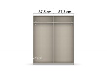 Schwebetürenschrank >Aurelia< in Weiß/ Eiche Artisan Dekor, B/H/T: 175/210/59cm