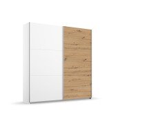 Schwebetürenschrank >Aurelia< in Weiß/ Eiche Artisan Dekor, B/H/T: 175/210/59cm
