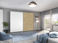 Schwebetürenschrank >Aurelia< in Weiß/...
