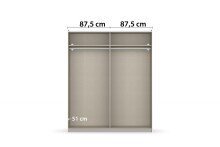 Schwebetürenschrank >Aurelia< in grau-metallic/ Eiche Artisan Dekor, B/H/T: 175/210/59 cm
