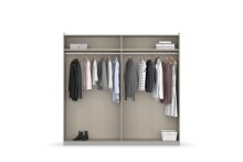 Schwebetürenschrank >Aurelia< in grau-metallic/ Eiche Artisan Dekor, B/H/T: 218/210/59 cm