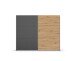 Schwebetürenschrank >Aurelia< in grau-metallic/ Eiche Artisan Dekor, B/H/T: 261/210/59 cm