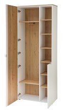 Garderobenschrank >Bari< in Weiß matt, MDF, Spannplatte - 78x202x38cm (BxHxT)