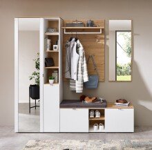 Garderobenschrank >Bari< in Weiß matt, MDF, Spannplatte - 78x202x38cm (BxHxT)