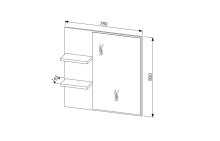 Garderobenspiegel >Bari< in Artisan Eiche Dekor- 78x80x17cm (BxHxT)
