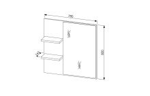Garderobenspiegel >Bari< in Artisan Eiche Dekor- 78x80x17cm (BxHxT)
