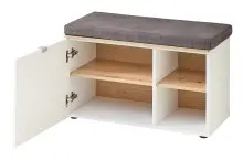 Schuhbank >Bari< in Weiß matt, mit Sitzkissen - 78x50x38cm (BxHxT)
