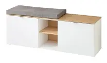 Schuhbank >Bari< in Weiß matt, mit Sitzkissen...