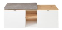 Schuhbank >Bari< in Weiß matt, mit Sitzkissen - 128x50x38cm (BxHxT)