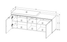 Schuhbank >Bari< in Weiß matt, mit Sitzkissen - 128x50x38cm (BxHxT)