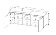 Schuhbank >Bari< in Weiß matt, mit Sitzkissen - 128x50x38cm (BxHxT)