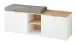 Schuhbank >Bari< in Weiß matt, mit Sitzkissen - 128x50x38cm (BxHxT)