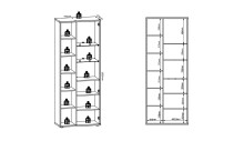 Stauraumvitrine >Bellano< in Viking Oak Dekor - 80x202x38 (BxHxT)