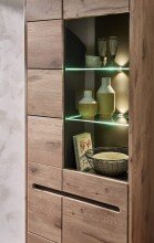 Stauraumvitrine >Bellano< in Viking Oak Dekor - 80x202x38 (BxHxT)