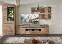Stauraumvitrine >Bellano< in Viking Oak Dekor - 80x202x38 (BxHxT)