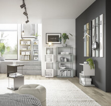 Regal >Sticks< in anthrazit matt lack - 33x126x33cm (BxHxT)
