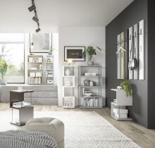 Regal >Sticks< in anthrazit matt lack - 33x126x33cm...