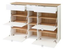 Garderoben-Set >Bari< in Weiß matt, MDF, Spannplatte - 208x202x38cm (BxHxT)