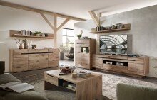Couchtisch >Bellano< in Viking Oak Dekor, MDF, Spannplatte - 110x41x65cm (BxHxT)