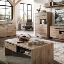 Couchtisch >Bellano< in Viking Oak Dekor, MDF, Spannplatte - 110x41x65cm (BxHxT)