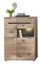 Glasvitrine >Bellano< in Viking Oak Dekor, MDF,...