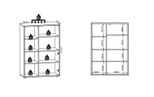 Glasvitrine >Bellano< in Viking Oak Dekor, MDF, Spannplatte - 90x128x38 (BxHxT)