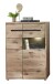 Glasvitrine >Bellano< in Viking Oak Dekor, MDF, Spannplatte - 90x128x38 (BxHxT)